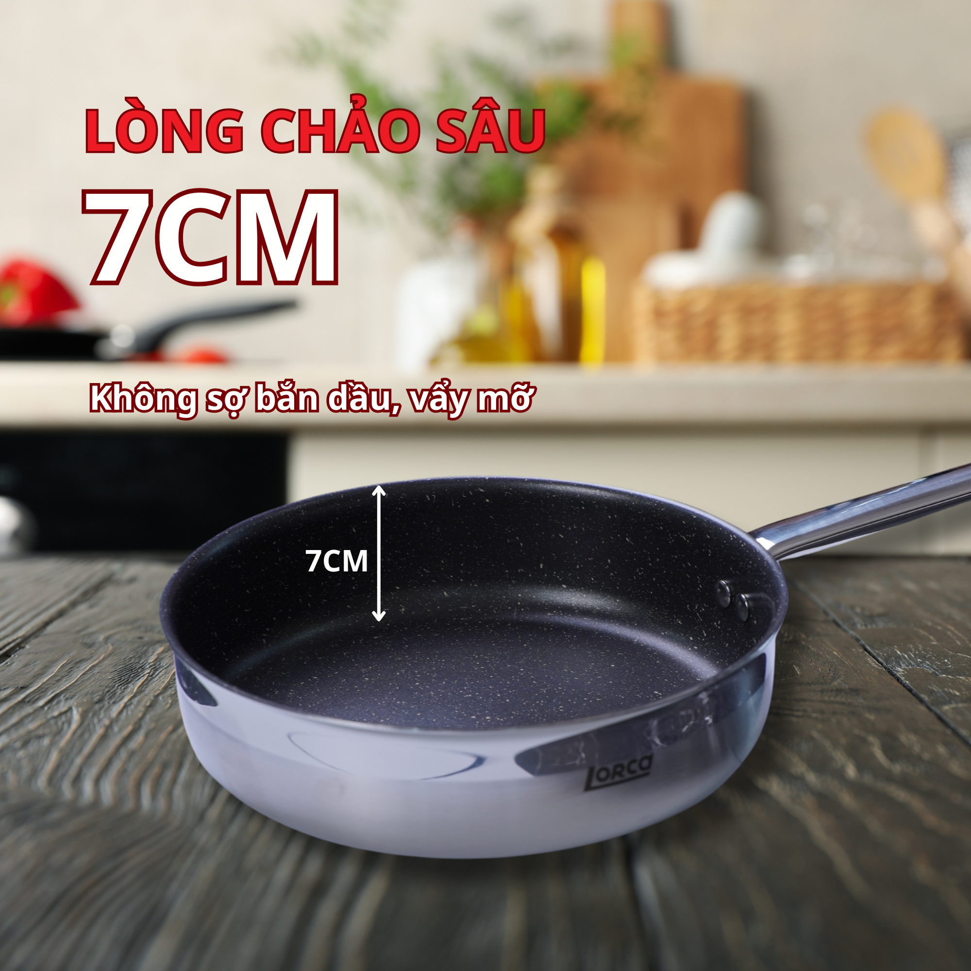 Chảo Chống Dính Sâu Lòng LORCA An Toàn Cho Sức Khỏe